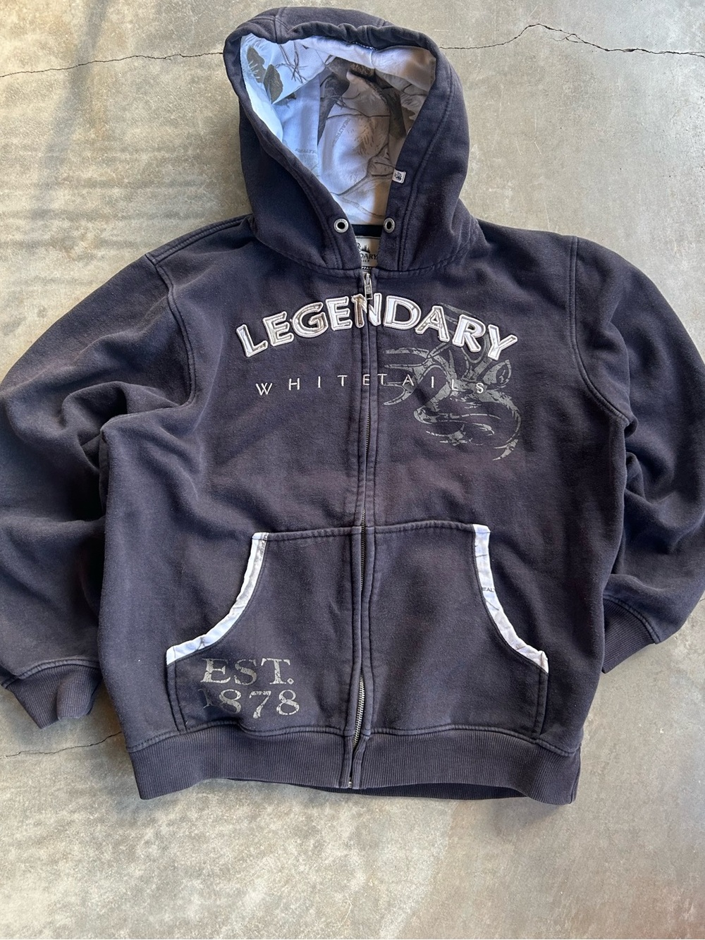 Legendary Whitetails Black and White Camo Full-Zip Hoodie